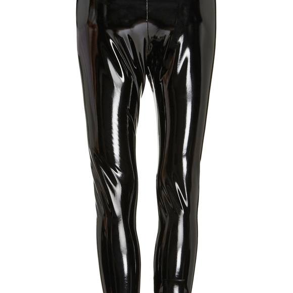 Valentino Red Vinyl Leggings - Black - Size Medium - Picture 2 of 9